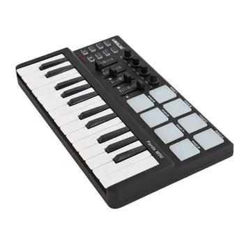 Worlde Panda 25-Key Keyboard USB ir Drum Pad MIDI Valdiklis