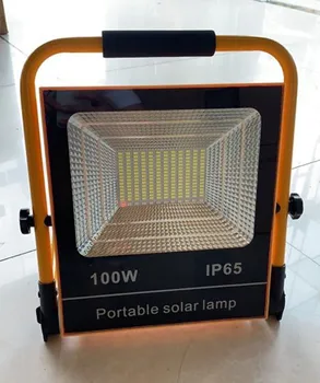 10VNT Vandeniui IP66 50W 100W LED Saulės Sodas Integruotas Prožektorius Įkrovimo Portable LED Darbo Avarinės Šviesos Potvynių Lempos