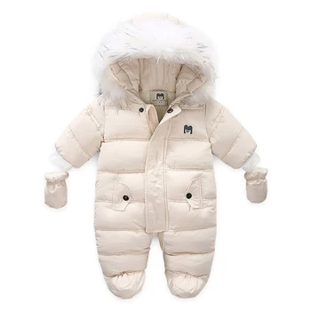 IYEAL Žiemos Kūdikių Drabužiai Su Gobtuvu Kailių Naujagimių Šiltu Vilnos Starta Kūdikių Snowsuit Vaikiška Mergaitė Berniukas Sniego Dėvėti Paltai Outwear