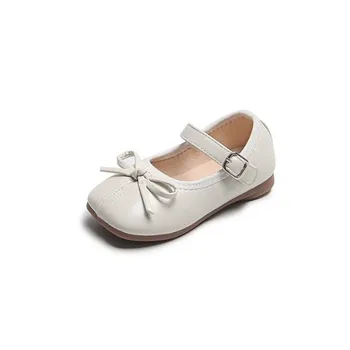 Vaikų odos batus lankas mazgas saldus ir mielas mergina princess bateliai minkšti vienintelis kūdikis vieno batai 2022 m. pavasarį, vaikams, avalynė