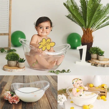Kūdikių fotografija rekvizitai plastiko skaidrus Mini pieno vonia kūdikių fotografijos studija rekvizitai lovelę fotosesiją