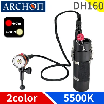 DH160 profesija nardymo apšvietimo lemputė šiltai baltos spalvos nardymo žibintai Raudona HD nardymo phtotography šviesos Povandeninis 150m nardymo užpildyti žibintai