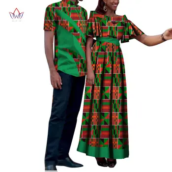 BintaRealWax Afrikos Drabužius Pora Dashiki Elegantiškas Moterų Sukneles ir Vyrų Marškinėliai Medvilnės Medžiagos, Vaškas Afrikos Drabužių WYQ708