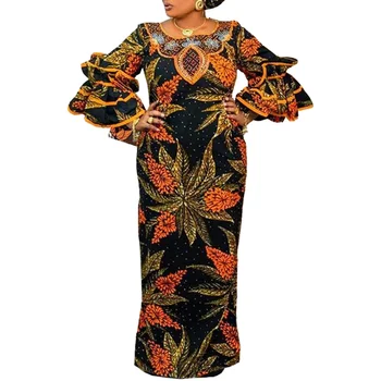 Afrikos Suknelės Moterims iki 2023 m. Pavasarį, Rudenį, Afrikos Moterų ilgomis Rankovėmis Spausdinti Poliesteris Ilga Suknelė Maxi Suknelė Afrikos Drabužiai
