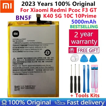 100% Originalus Aukštos Kokybės 5000mAh BN5F Baterija Xiaomi Redmi Pcoc f3 gt K40 5G 10C 10Prime Baterijos Pakeitimas Batteria