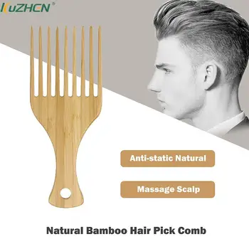 Anti-static Natūralaus Bambuko/Plastiko Plaukų Pasiimti Šukos Galvos Masažas Ilgai Danties Medžiaga Šukos Afro Plaukų Liftas, Optikos Reikmenys