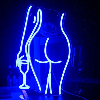Sexy Lady Led Neon Light Pasirašyti Moterų Mėlyna Led Neon Už Baro Dekoras, Šviesos, Home Kambario Dekoro Juosta Šalis Vestuvių USB Sienų Dekoras