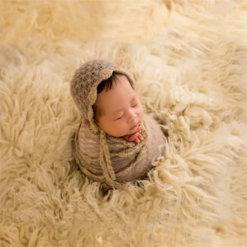 Kūdikių ruožas wrap antklodė fotografijos rekvizitai patogu megzti audinio naujagimio foto švelni oda-draugiškas nėrinių wrap suvystyti