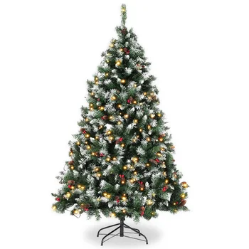 2023 Karšto Parduodame Didelius Lauko Kalėdų Eglučių Šiltas Šviesiai Žalias, Kalėdų Eglutė Su Pušų Kankorėžių