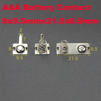 50PCS Didmeninė Užsakymą Pakeitimo Metalo Baterijų Pavasario kontaktinės Plokštės, Sidabro AA, AAA Baterijų 21.5x8.5mm 8x9.5mm