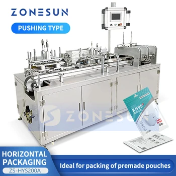 ZONESUN Horizontalus Automatinė Pakavimo Mašina Produkto Pakuotės Auto Šerti Medžiaga Stumia Maišelį Sandarinimo ZS-HYS200A