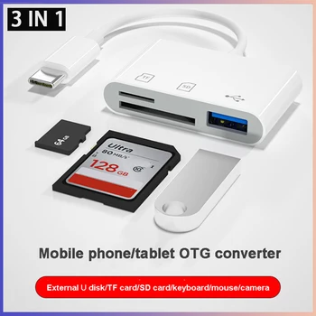 Tipas-C Adapter TF CF, SD Atminties Kortelių Skaitytuvą, OTG Rašytojas Compact Flash USB-C, Skirtą 