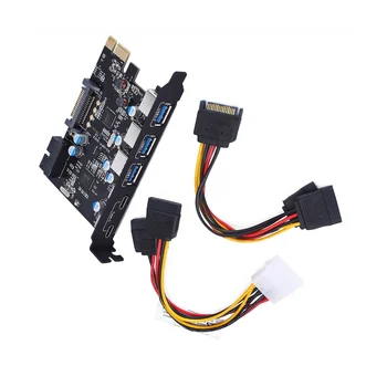 PCIE 5 Uostuose USB3.0 Konverteris Dual Uostų USB3.1 Tipas-C PCI Express Plėtros Kortelę ar Vidinę USB 3