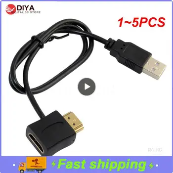 1~5VNT USB 2.0 A-3 / 4-Pin PWM 5V USB Rankovėmis Ventiliatoriaus Maitinimo Adapteris Kabelis, Juodos spalvos