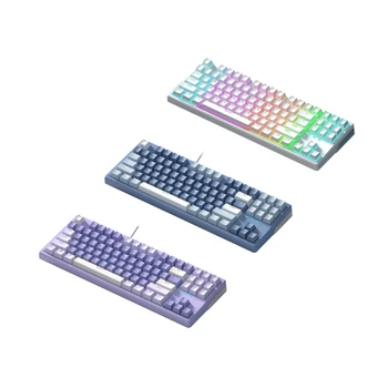 X87 Mechaninė Klaviatūrą, Pritaikytą RGB Šviesos PBT - Keycap Hot-Plug Tarpinė Struktūra Žaidimas Klaviatūros 87-RAKTAS JIAN