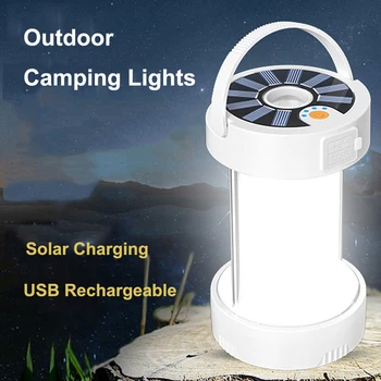 Lauko Kempingas Šviesos Ryškios LED Saulės Kempingas Žibintų USB Įkrovimo Avarinės Šviesos Multi-Funkcija Palapinė Žibintuvėlis Produkcija