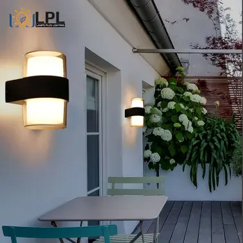 Šiuolaikinių LED sienos lempos Šiaurės IP65 vandeniui sconces, šviesos, vidaus ir lauko apšvietimas, sodo, kiemo tvora, balkonų, laiptų dekoras
