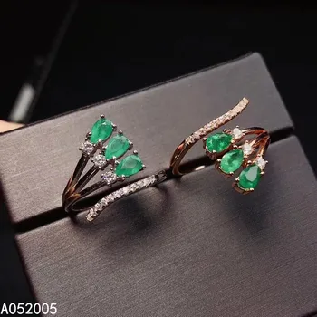 KJJEAXCMY bauda papuošalai 925 sterlingas sidabro inkrustacijos gamtos reguliuojamas Smaragdas Moterų Praleisti Mergina, Moteris, naujas elegantiškas žiedas