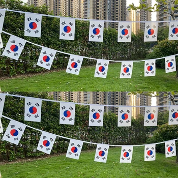 Aerlxemrbrae 20pcs/daug Korėja starta šaligatvio 14x21cm Vimpelas Korėja String Reklama Starta Festivalis Šalis Atostogų