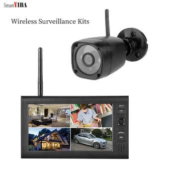 SmartYIBA 7 colių HD VAIZDO Stebėjimo Sistemos 720P Home Security Vaizdo Saugumo kamerų Sistema, DVR 4CH 1 Kamera, Diktofonas Rinkiniai