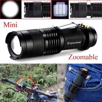 5 Spalvų Mini LED Žibintuvėlis 2000 Liumenų LED Žibintuvėlis AA/14500 Reguliuojamu Zoom Dėmesio Žibinto Lempa Penlight lanterna medžioklės