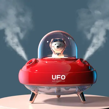Mielas UFO Drėkintuvas Vandens Dvigubo Difuzoriaus Spray Mist kūrėjas, Home Office Mielas Planetos Lokys LED Šviesos Ultragarso Aromato Difuzorius