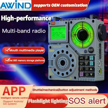 FM, MW, SW VHF WB Multi-band Radijo HRD-A320 ORO Portable Bluetooth Speaker Aviacijos Juostos Radijo ORO ir Jūrų Palaiko T-FLASH AUX