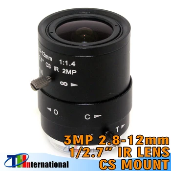 CS-Mount FA Objektyvas 3.0 Megapikselių 2.8-12mm cs objektyvo Varifocal Vadovas Iris Objektyvas ir SPINDULIŲ ryšio Funkciją Saugumo Kameros Objektyvo